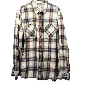 Vans Men's Flannel Shirt Size Large‎ Off The Wall Plaid Long Sleeve Button Up
